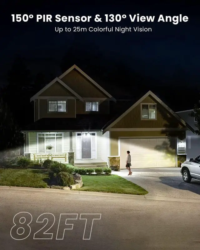 Alt view image 5 of 5 - ieGeek Floodlight Camera, 5MP Outdoor Home Security Light with Cameras, 5G/2.4G WiFi Wired Flood Light Cam with Smart Motion Sensor/Siren, Color Night Vision, 2 Way Audio, 24/7 Record,Works w/Alexa