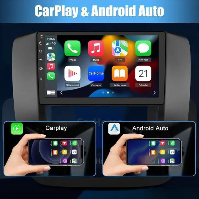 Alt view image 3 of 5 - AWESAFE Car Radio Stereo Android 13 for GMC Yukon Chevy Silverado Tahoe Suburban 2007-2013 with CarPlay Android Auto GPS Navigation Backup Camera SWC