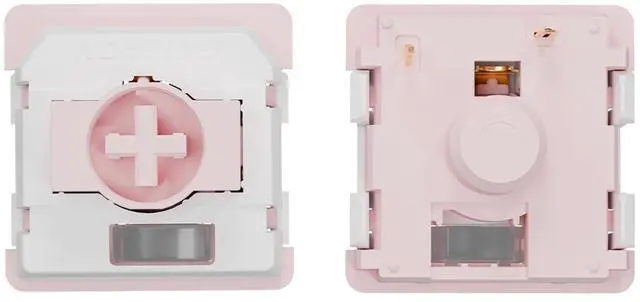Main image of GATERON KS-33 Low Profile Strawberry Chocolate Keyboard Switches, Linear 45gf 3 Pin RGB LED Factory Pre-lubed for Low Profile MX Mechanical Keyboard (110, Pink)
