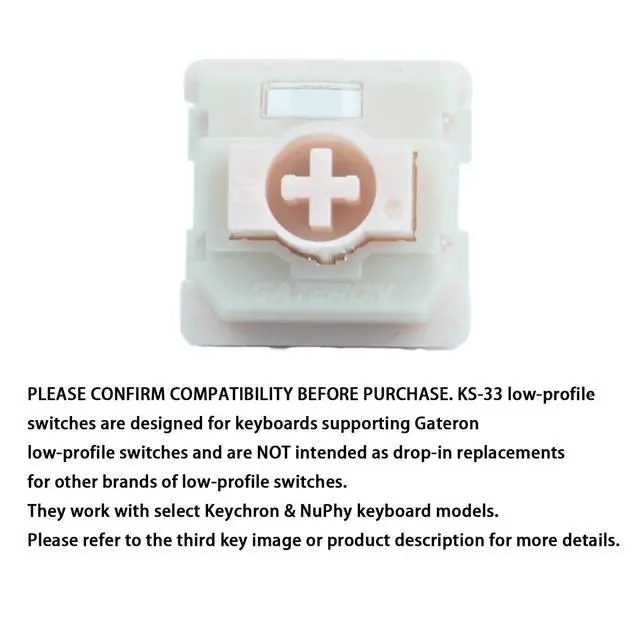 Alt view image 2 of 5 - GATERON KS-33 Low Profile Strawberry Chocolate Keyboard Switches, Linear 45gf 3 Pin RGB LED Factory Pre-lubed for Low Profile MX Mechanical Keyboard (110, Pink)
