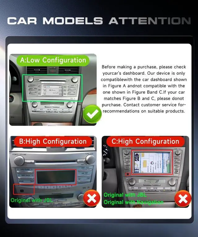 Alt view image 3 of 5 - 6G+128G Android 15 Car Radio for Toyota Camry 2006-2011 not for J-BL with Wireless Carplay/Android Auto, 9 Inch Touch Screen Stereo, Bluetooth, GPS, WiFi, SWC, DSP+ Backup Camera
