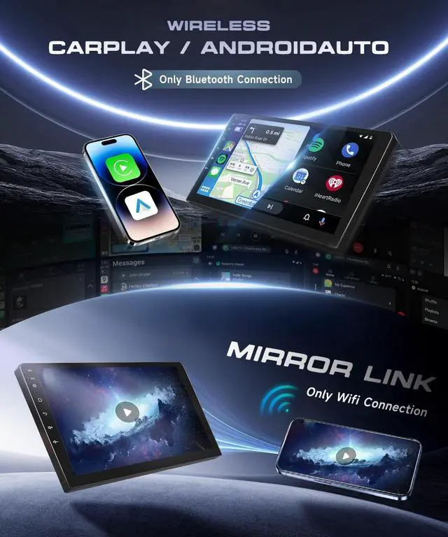 Alt view image 4 of 5 - 6G+128G Android 15 Car Radio for Toyota Camry 2006-2011 not for J-BL with Wireless Carplay/Android Auto, 9 Inch Touch Screen Stereo, Bluetooth, GPS, WiFi, SWC, DSP+ Backup Camera