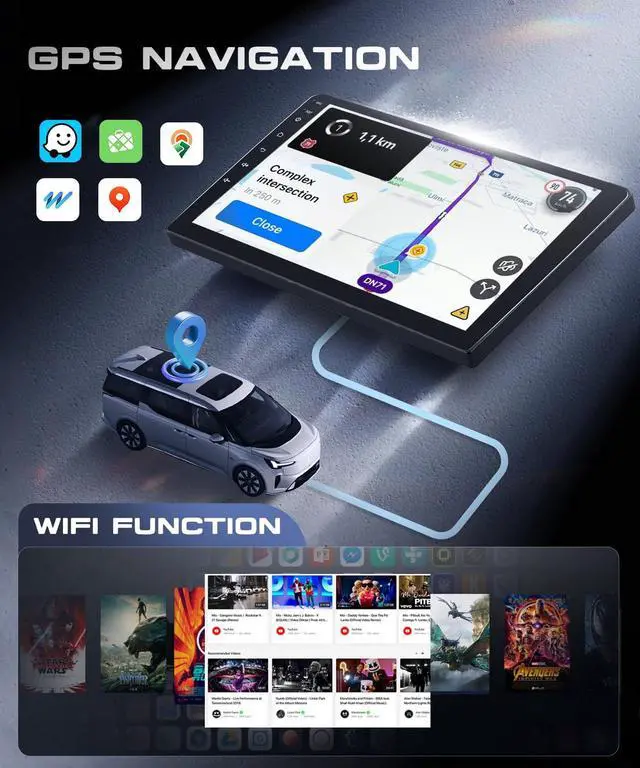 Alt view image 5 of 5 - 6G+128G Android 15 Car Radio for Toyota Camry 2006-2011 not for J-BL with Wireless Carplay/Android Auto, 9 Inch Touch Screen Stereo, Bluetooth, GPS, WiFi, SWC, DSP+ Backup Camera