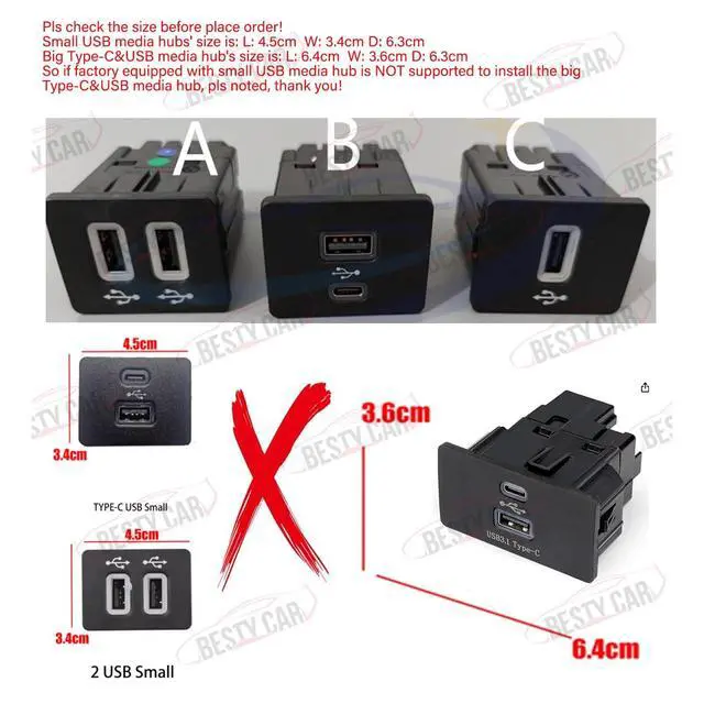 Alt view image 2 of 5 - Bestycar USB Media Hub, Dual USB Ports, Compatible with Ford and Lincoln Cars, Easy Installation Guarantee