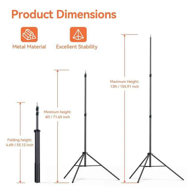 Alt view image 2 of 5 - Cisian 13ft Heavy Duty Light Stand Photography Tripod,160inch/4M Light Stand Photography High Sports Tripod with 1/4 Screw for Studio LED Light,DSLR Camera,Sports Camera Professional