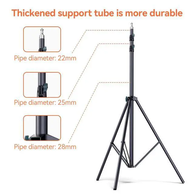 Alt view image 4 of 5 - Cisian 13ft Heavy Duty Light Stand Photography Tripod,160inch/4M Light Stand Photography High Sports Tripod with 1/4 Screw for Studio LED Light,DSLR Camera,Sports Camera Professional