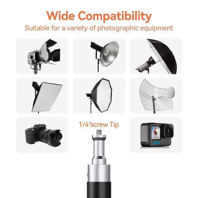 Alt view image 5 of 5 - Cisian 13ft Heavy Duty Light Stand Photography Tripod,160inch/4M Light Stand Photography High Sports Tripod with 1/4 Screw for Studio LED Light,DSLR Camera,Sports Camera Professional