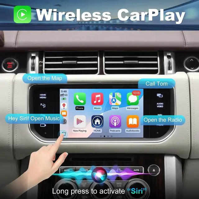 Alt view image 3 of 5 - Wireless Carplay & Android Auto Retrofit Kit for Land Rover Range Rover Evoque Discovery 4 Jaguar XE XF F-PACE Bosch System Support Mirror Link, Steering Wheel Control, OEM Camera, 5GHz WiFi
