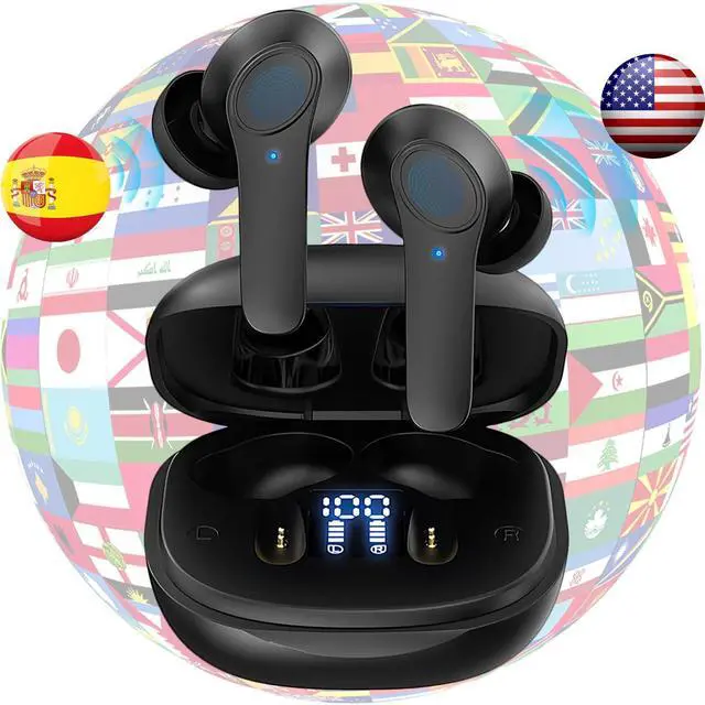 Main image of KILOGOGRAPH Translating Earbuds Real Time B11 - Two Way 138 Language Voice Translation Device, Instant Translator Earbuds, Audifonos Traductor de Voz Instantaneos de Idiomas Espanol Ingles (Black)