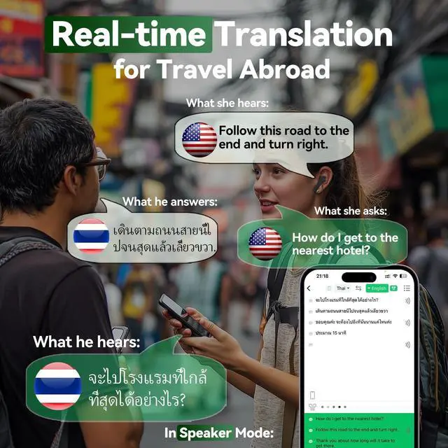 Alt view image 5 of 5 - KILOGOGRAPH Translating Earbuds Real Time B11 - Two Way 138 Language Voice Translation Device, Instant Translator Earbuds, Audifonos Traductor de Voz Instantaneos de Idiomas Espanol Ingles (Black)