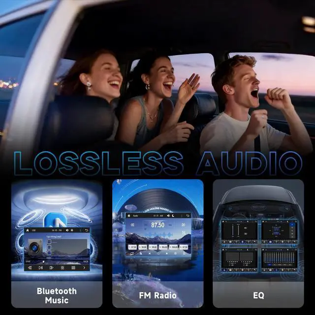 Alt view image 3 of 5 - Single Din Touch Screen Car Radio with Wireless Carplay and Android Auto, 7 Inch Single Din Car Stereo with Bluetooth, FM Radio, EQ, Online Video, Mirror Link, USB/Type-C, SWC+ Camera