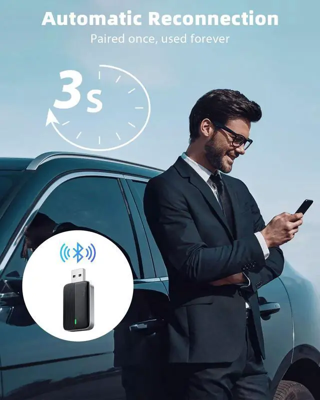 Alt view image 4 of 5 - MoKo Wireless CarPlay Adapter for Apple iPhone, Mini Car Play Adapter for iOS 10+ & Cars with Apple CarPlay, Wired Car Play to Wireless, Fast Response Stable Control No Delay Not for And
