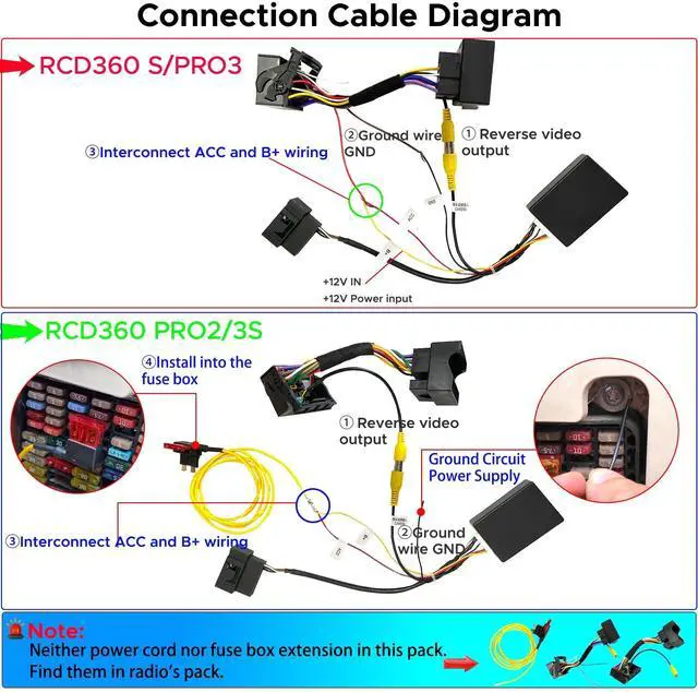 Alt view image 5 of 5 - SCUMAXCON RGB Backup Camera Adapter RGB to AV Cable for Golf/Jetta/TIGUAN/Polo RCD510/RNS510/315 Upgrade to RCD360 Radio