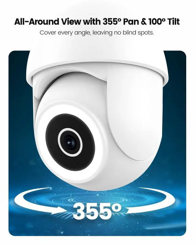Alt view image 3 of 5 - TREATLIFE 5MP Ultra HD 2.4G/5G WiFi Security Camera Outdoor Wired, Cameras for Home Security, Spotlight/Siren, AI Motion Detection, Color Night Vision, 2-Way Audio, Works with Alexa, Google Home, App