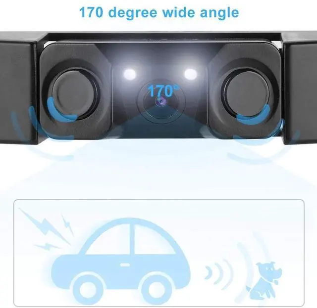 Alt view image 2 of 5 - Car License Plate Frame Backup Camera Parking Sensor, 170 View Angle Universal IP67 Car License Plate Frame Camera, Vehicle Universal Reversing Assist Security