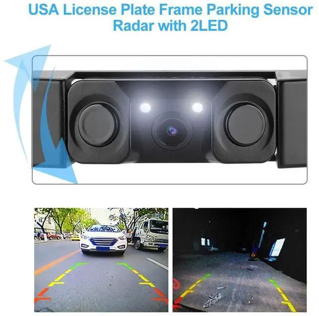 Alt view image 5 of 5 - Car License Plate Frame Backup Camera Parking Sensor, 170 View Angle Universal IP67 Car License Plate Frame Camera, Vehicle Universal Reversing Assist Security