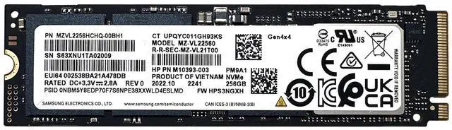 Main image of OEM Samsung PM9A1 256GB M.2 PCIe NVME Solid State Drive SSD OEM 80mm 2280 MZVL2256HCHQ Gen 4 M Key
