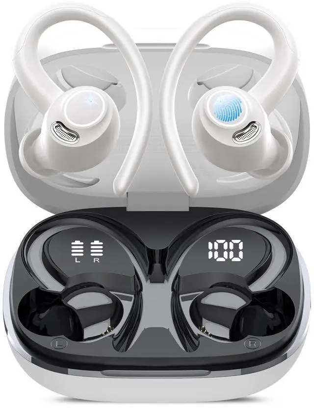 Main image of Wireless Earbuds, Bluetooth 5.4 Headphones Sport, Over Ear Buds With ENC Noise Cancelling Mic, 48H, Wireless Earphone With Earhooks, Stereo Deep Bass, IP7 Waterproof ear bud for Workout