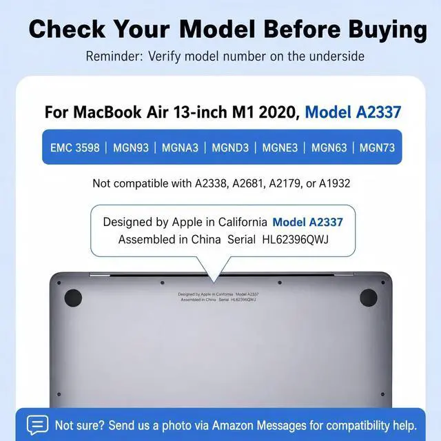 Alt view image 2 of 5 - JYYSCRN A2337 Screen Replacement A2337 LCD for 13 inches MacBook M1 air 2020 Year 2560x1600 Replacement LCD Full Assembly for EMC 3598 MGN63 Silver