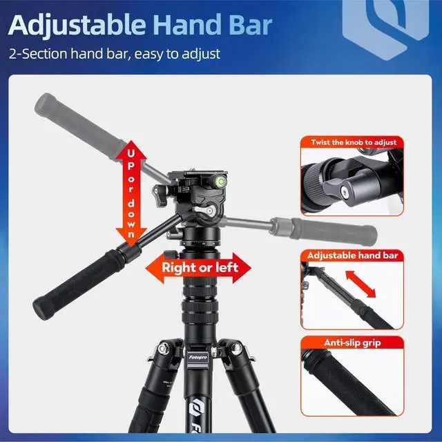 Alt view image 4 of 4 - Fotopro Video Tripod Fluid Head, 360 Pan Tilt Head with Quick Release Plate, -75 to 90 Tilt, Safety Lock for DSLR Cameras, Camcorders & Video Shooting, Max Load 3kg/6.6 lbs, MH-4A