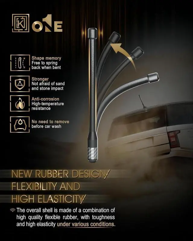 Alt view image 5 of 5 - KEYO1E Carbon Fiber Antenna Compatible with Scion tC 2002-2016/7.9 Inches Flexible Rubber Truck Car Antenna Replacement/Designed for Enhance FM/AM Reception