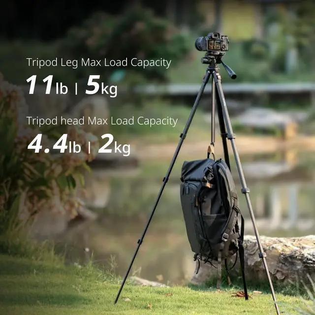 Alt view image 3 of 5 - SmallRig Aluminum Camera Tripod Stand AP-30, 67.7" Travel Tripod with Phone Clip & Carry Bag, Portable Tripods with Quick-Flip Lock Legs, for Live Streaming and Vlogging, Max Load 11lb