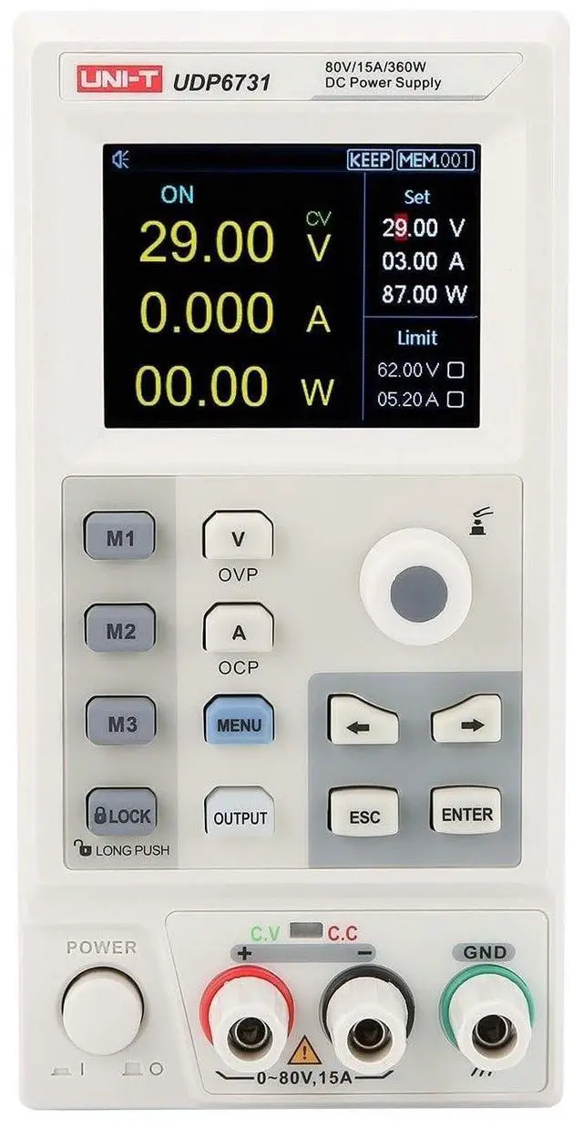 Main image of UNI-T UDP6730 360W DC Switching Power Supply 40V/30A Bench Power Supply Single Channel 2.8in TFT LCD Display Compact Size 1 Unit