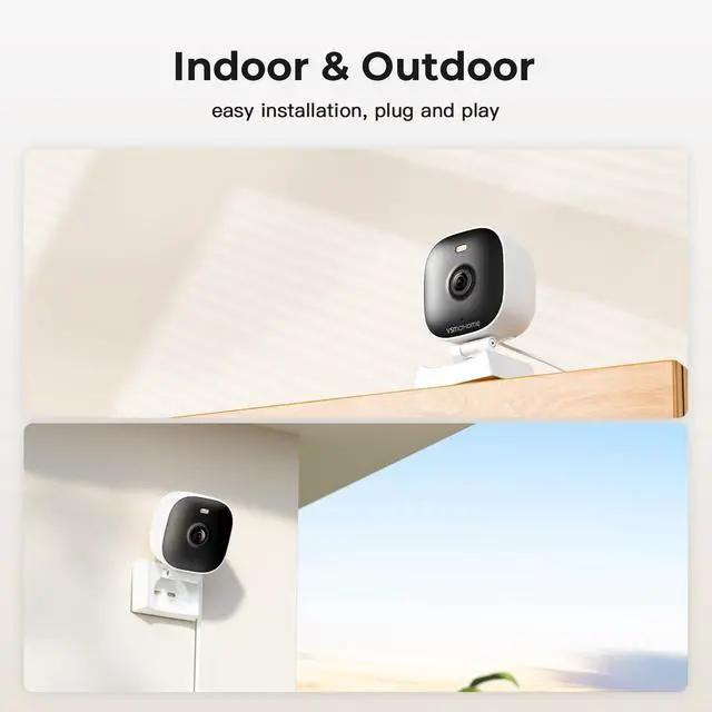 Alt view image 2 of 5 - 2K Cameras for Home Security,Indoor/Outdoor Security Camera for Baby/Elder/Dog/Pet,Outdoor Security Camera Indoor,Plug&Play,Color Night Vision, 2-Way Audio,24/7,Card Storage,Compatible with Alexa