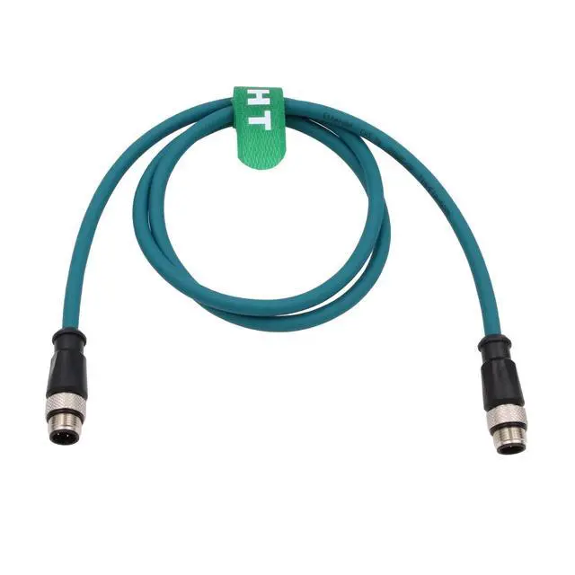 Alt view image 2 of 5 - HangTon Sensor Ethernet Data Cable M12 D-Coded 4 Pin for Baumer Sick Profinet EtherCat Automation Industrial Network CAT5e 24AWG Soft Shield Waterproof 8M