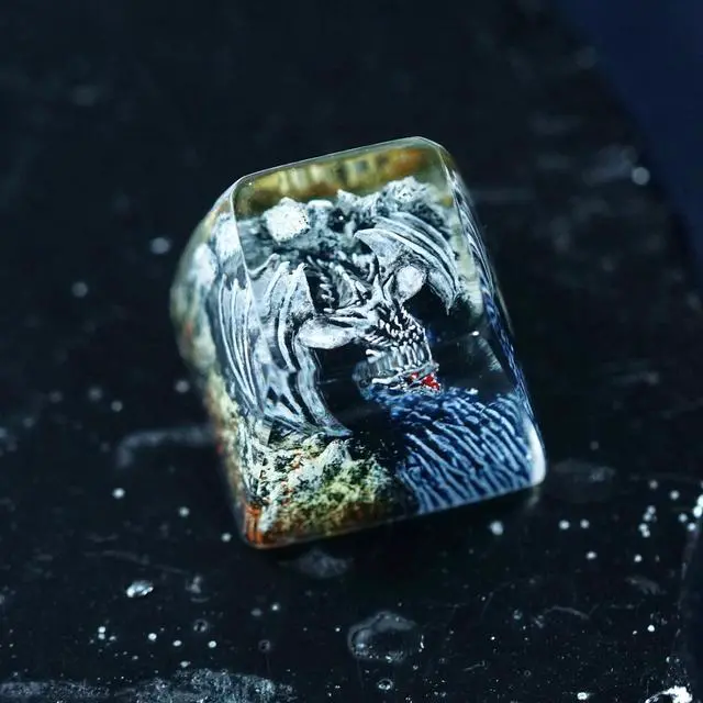 Alt view image 5 of 5 - Fantasy Dragon Artisan Keycap - 1U ESC, R1 SA Profile Custom Handmade Resin Cherry MX Switch Key Cap Mechanical Keyboard, Cool Tech Gifts for Men, Dad, Father's Day, Gamer, Space Lover