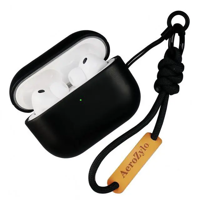 Main image of AeroZylo for AirPods Pro 3 (2025) 100% Genuine Leather Case,Full-Grain Leather Cover Case,Handmade Top,Shockproof Protective,Wireless Charging,for AirPods Pro 3rd Gen (Black