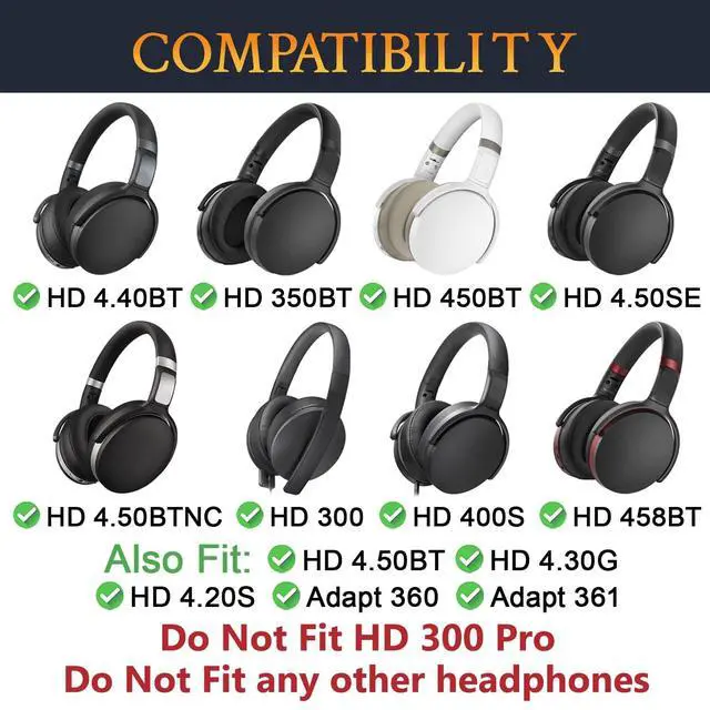 Alt view image 2 of 4 - SOULWIT Lambskin Earpads Replacement for Sennheiser HD 4.50BT/HD 4.50BTNC/HD4.50SE/HD4.40BT/HD4.30G/HD4.20S/HD458BT/HD 450/HD450BT/HD400S/HD350BT/Adapt 360(MB 360 UC)/Adapt 361 - Lambskin White