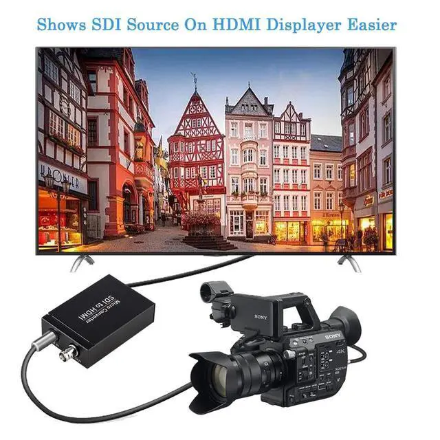Alt view image 5 of 5 - Anber-Tech SDI to HDMI Converter, SDI to HDMI Audio De-embedder Support 3G-SDI, HD-SDI, SD-SDI Auto Format Detection and Stereo Audio De-embedder, SDI Loopout (Black)