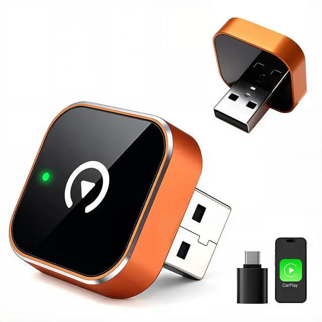 Main image of Gallasys Wireless CarPlay Adapter for iPhone & Android Auto Adapter, Convert Wired to Wireless CarPlay Dongle,Dual-Band 5.8G WiFi+Bluetooth 5.4, Plug&Play, Compatible iOS10+ & Android11+