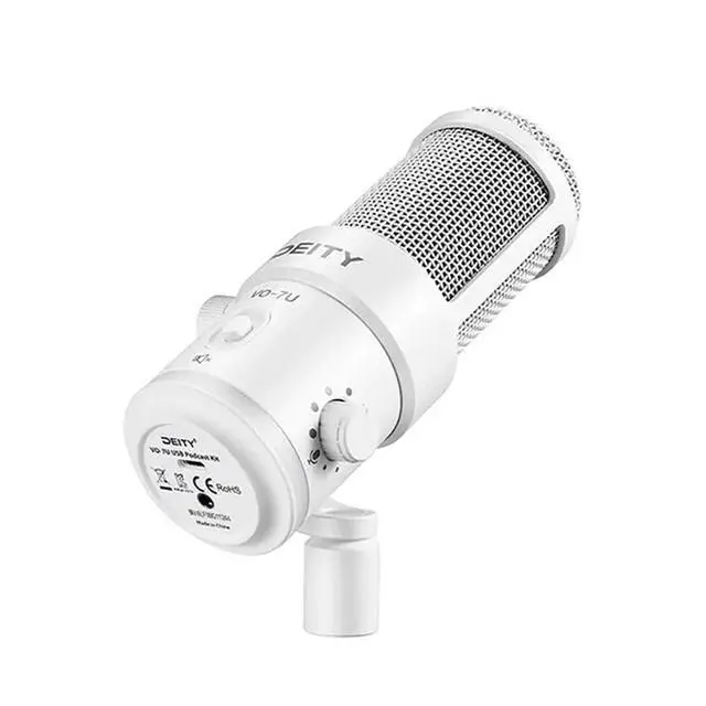 Alt view image 4 of 5 - Deity Microphones VO-7U Dynamic Supercardioid USB Streamer Microphone with Desktop Tripod, White