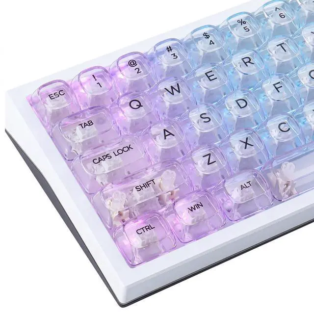 Main image of Tsungup Clear Keycaps Shine Through, Colorful Crystal Ceramic Jelly Transparent Keycaps for Mechanical Keyboard,125 Keys Custom Key Caps Keyboard Keycap Set (MOA Profile)