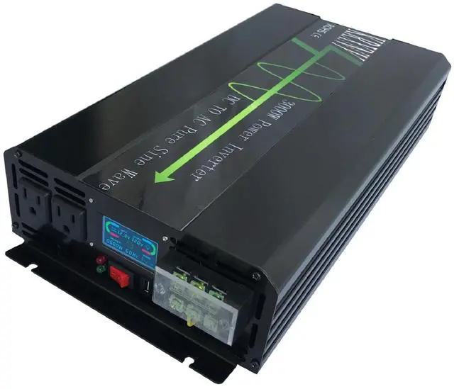 Alt view image 2 of 5 - KRXNY 3000W Pure Sine Wave Power Inverter Converter 24V DC to 120V AC 60HZ Off Grid with LCD Display for RV Camping Home Solar
