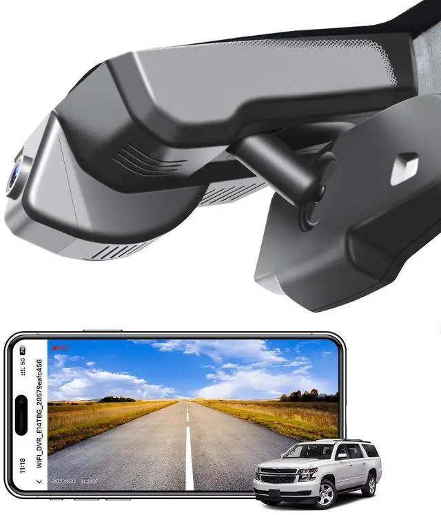 Main image of mangoal STARVIS 2 Front 4K HDR Dash Cam IMX678, Custom Fit for Chevy Suburban/Tahoe 2015 2016 2017 2018 2019 2020(Model D), 5GHz WiFi, GPS, 64GB Card