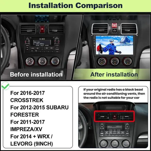 Alt view image 2 of 5 - Pyniro Car Radio Upgrade for Subaru Forester 2015-2018 Android 13 2GB+64GB Car Stereo Replacement Head Unit with CarPlay Android Auto10 Inch Touchscreen with Bluetooth/GPS/FM/AM/BackCamera (2G+64G)