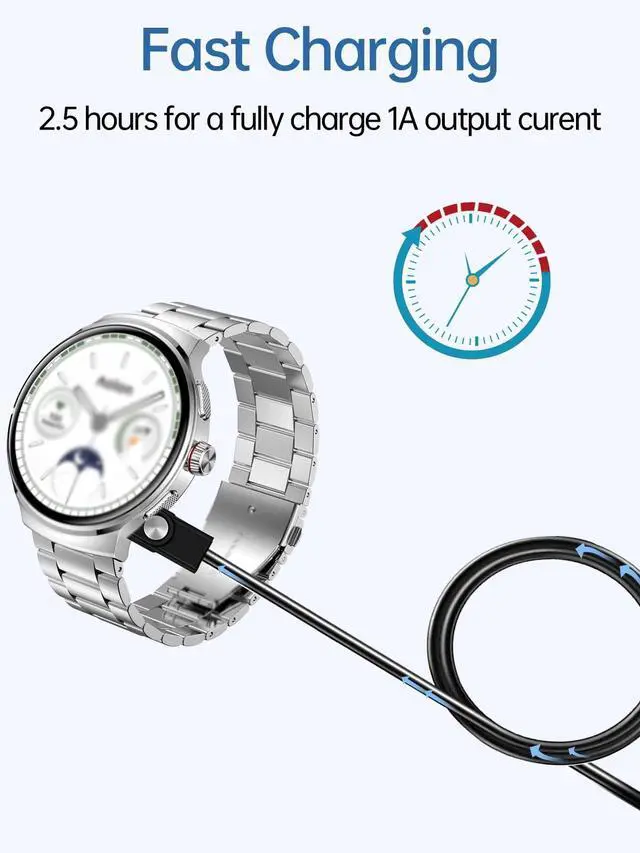 Alt view image 4 of 5 - WUNIAK Charging Cable for Oiviato S67 Smart Watch, Magnetic USB Flexible Charging Cable Accessories for Oiviato S67 Smart Watch,(2 Pack)