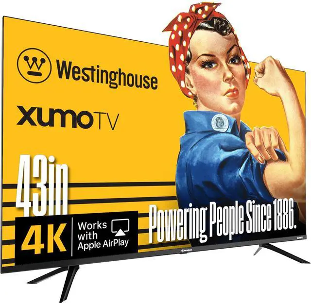 Main image of Westinghouse 43-inch Smart TV, 4K UHD Xumo TV w/ HDR10, Voice Remote, Dolby Vision, Dolby Atmos, Edgeless, Flat Screen LED Television w/Bluetooth, Apple AirPlay, Wi-Fi & Mobile Connectivity