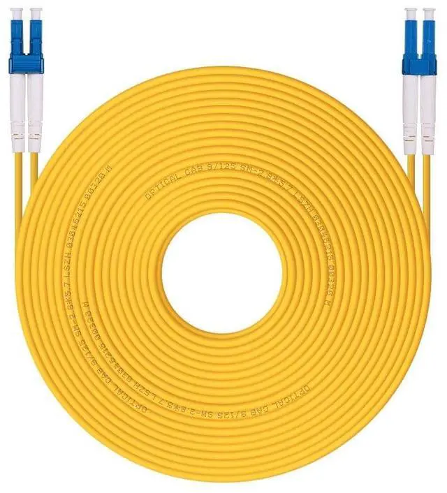 Main image of OS2 LC to LC Fiber Patch Cable, 50m Single Mode SFP Fiber Jumper, Duplex LC-LC 9/125um, LSZH, 164ft, for 1G/10G SMF SFP Transceiver, Router, Networks and More, Yellow