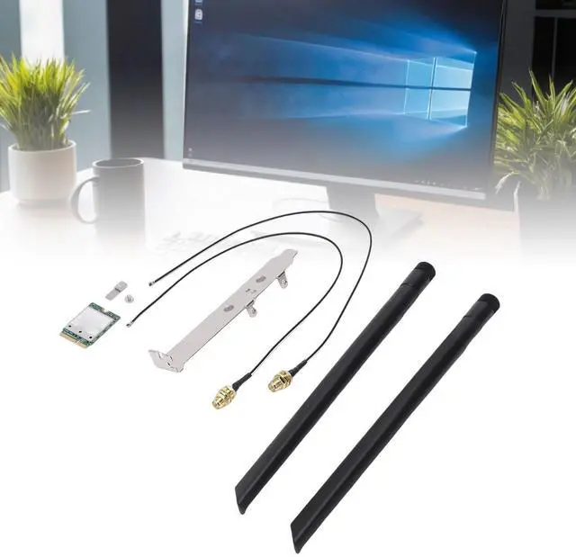 Alt view image 5 of 5 - WiFi 7 Wireless Card QCNCM865 Tri Band 5.8Gbps M.2 NGFF Network Adapter 320MHz 4K QAM, with 2 External Antennas Stand Kit, for 11 PC Desktop