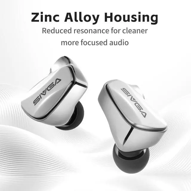 Alt view image 4 of 5 - SIVGA SM100 Dual-Chamber 10mm Dynamic Driver Wired Earphones with Mic, 0.78mm 2-Pin Detachable Cable, Zinc Alloy Housing, Silver-Plated Copper Cable, for Music & Gaming