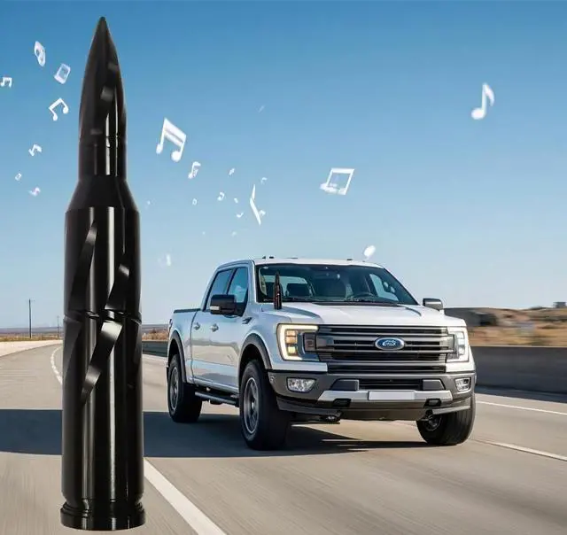 Main image of Car Truck Bullet Antenna 50 Cal Bullet Antenna Truck Accessories Universal Replacement for GMC Sierra 1500 Chevy Dodge Ram Silverado 1500 2500 3500 Ford F150 F250 F350 Spiral Pattern (Black, 7.8inch)