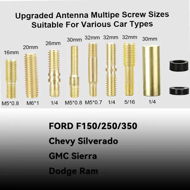 Alt view image 3 of 5 - Car Truck Bullet Antenna 50 Cal Bullet Antenna Truck Accessories Universal Replacement for GMC Sierra 1500 Chevy Dodge Ram Silverado 1500 2500 3500 Ford F150 F250 F350 Spiral Pattern (Black, 7.8inch)