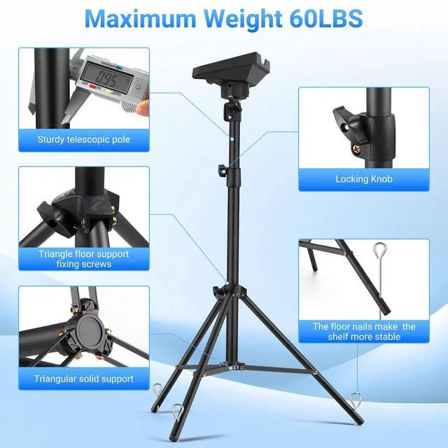 Alt view image 2 of 5 - Starlink Gen 3 Tripod Stand with Tent Stakes & Alloy Pipe Adapter, Portable Rev4 Disc Mounting Kit for Camping, Outdoor Activities, Temporary Workplaces - Weatherproof Ground Anchor for Satellite Dish