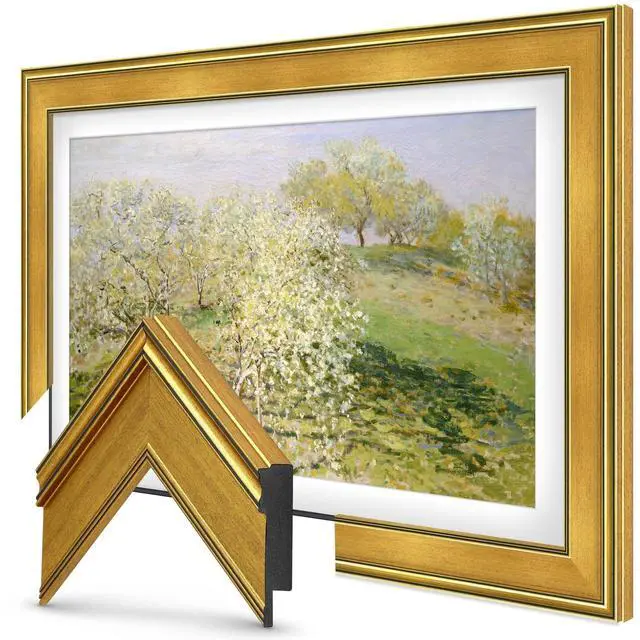 Main image of Antique Gold 32" Premiere Deco TV Frame - Compatible ONLY with Samsung The Frame TVs (Fits 2021-2026, LS03A, LS03B, LS03C, LS03D, LS03FA)