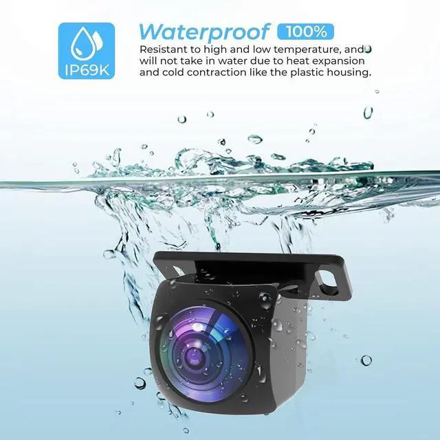 Alt view image 4 of 5 - Backup Camera,AHD 1080P 170 Degree Wide Angle Rearview Reversing Camera,Clear Night Vision IP69 Waterproof Reverse Rear View Camera for Car Vehicle SUV RV