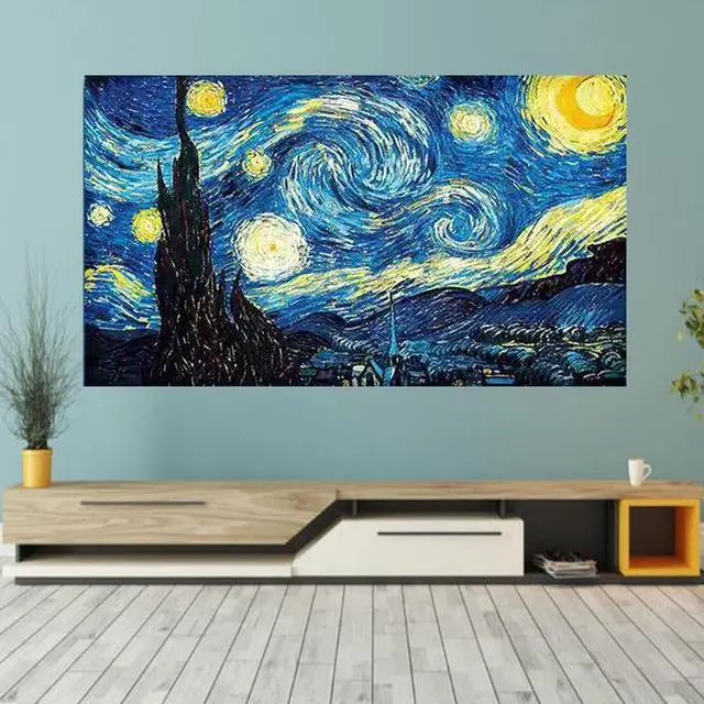 Alt view image 5 of 5 - ALHBEJT TV Cover TV Display Protector for LCD LED Dust Cover for Desktop TV Hanging TV and Curved TV Dust-Proof Colorful TV Screen Protectors(Starry Sky,55inch)